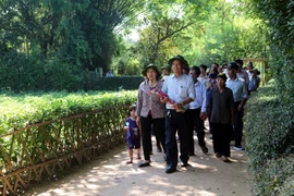 Tấp nập du khách về quê Bác tháng 5. (Ảnh: Bích Huệ/TTXVN)