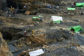 Một vụ lở đất ở hầm khai thác ngọc ở Myanmar. (Nguồn: AFP)