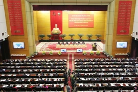 Tổng Bí thư Nguyễn Phú Trọng dự Hội nghị trực tuyến toàn quốc tổng kết công tác tổ chức xây dựng Đảng năm 2017, triển khai nhiệm vụ năm 2018. (Nguồn: TTXVN)