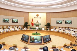 Thủ tướng Nguyễn Xuân Phúc phát biểu tại phiên họp. (Ảnh: Thống Nhất/TTXVN)