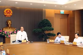 Thủ tướng Nguyễn Xuân Phúc chủ trì phiên họp Thường trực Chính phủ về công tác tổ chức Hội nghị WEF ASEAN 2018. (Ảnh: Thống Nhất/TTXVN)