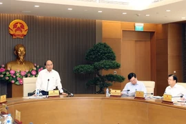 Thủ tướng Nguyễn Xuân Phúc chủ trì phiên họp Thường trực Chính phủ về công tác tổ chức Hội nghị WEF ASEAN 2018. (Ảnh: Thống Nhất/TTXVN)