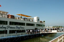 Các đại biểu đến Bến tàu Tuần Châu, xuất phát đi tham quan Vịnh Hạ Long. (Ảnh: TTXVN)