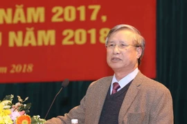 Ông Trần Quốc Vượng, Ủy viên Bộ Chính trị, Thành viên Thường trực Ban Bí thư, Chủ nhiệm Ủy ban Kiểm tra Trung ương phát biểu chỉ đạo hội nghị. (Ảnh: Phương Hoa/TTXVN)