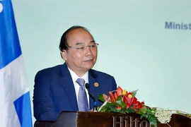 Thủ tướng Nguyễn Xuân Phúc phát biểu tại cuộc toạ đàm. (Ảnh: Thống Nhất/TTXVN)