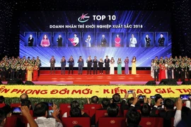 Quang cảnh Lễ trao danh hiệu doanh nhân trẻ khởi nghiệp xuất sắc 2018. (Ảnh minh họa: Văn Điệp/TTXVN)