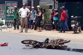 Hiện trường vụ tai nạn. (Ảnh: Tuấn Anh/TTXVN)