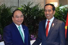 Thủ tướng Nguyễn Xuân Phúc hội kiến Tổng thống Indonesia Joko Widodo. (Ảnh: Thống Nhất/TTXVN)