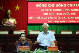 Phó Chủ tịch Quốc hội Uông Chu Lưu phát biểu tại buổi làm việc. (Ảnh: Trung Hiếu/TTXVN)