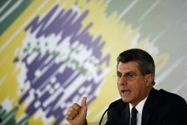 Bộ trưởng Kế hoạch Romero Juca phát biểu trong một cuộc họp báo tại Brasilia. (Nguồn: EPA/TTXVN)