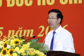 Ông Võ Văn Thưởng, Ủy viên Bộ Cính trị, Bí thư Trung ương Đảng, Trưởng Ban Tuyên giáo Trung ương phát biểu. (Ảnh: An Đăng/TTXVN)