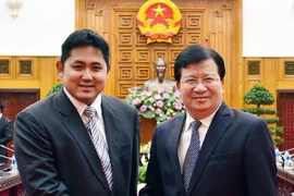 Phó Thủ tướng Trịnh Đình Dũng tiếp đoàn doanh nghiệp Brunei, do Hoàng tử Pengiran Muda Abdul Quawi dẫn đầu, sang tìm hiểu cơ hội hợp tác và đầu tư tại Việt Nam. Ảnh: Phạm Kiên - TTXVN