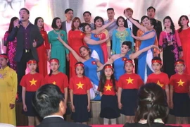 Một tiết mục văn nghệ tại đêm nhạc. (Ảnh: Ngọc Mai/Vietnam+)