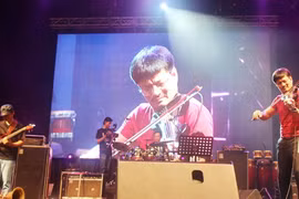 Một tiết mục biểu diễn của các nghệ sỹ jazz Việt Nam tại Liên hoan. (Ảnh: Hoàng Nhương/Vietnam+)