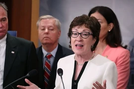 Thượng nghị sỹ Susan Collins trong cuộc họp báo tại Washington, DC ngày 21/6. (Nguồn: AFP/TTXVN)
