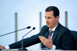 Tổng thống Syria Bashar al-Assad phát biểu tại cuộc họp ở Damascus. (Nguồn: EPA/TTXVN)