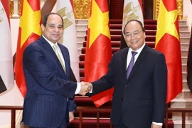Thủ tướng Nguyễn Xuân Phúc tiếp Tổng thống Ai Cập Abdel Fatah el Sisi đang ở thăm cấp Nhà nước tới Việt Nam. (Ảnh: Thống Nhất/TTXVN)