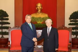 Tổng Bí thư Nguyễn Phú Trọng tiếp Thủ tướng Hungary Orbán Viktor thăm chính thức Việt Nam. (Ảnh: Trí Dũng/TTXVN)