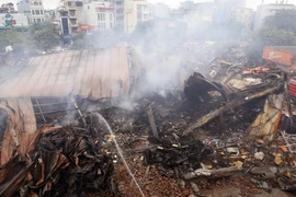 Hiện trường vụ cháy. (Ảnh: Văn Điệp/TTXVN)