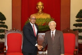 Tổng Bí thư Nguyễn Phú Trọng tiếp Đại sứ Cuba Herminio Lopez Diaz đến chào từ biệt nhân kết thúc nhiệm kỳ công tác tại Việt Nam. (Ảnh: Trí Dũng/TTXVN)