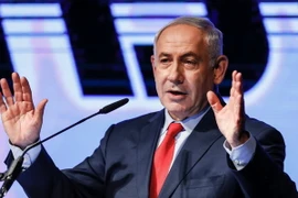 Thủ tướng Israel Benjamin Netanyahu phát biểu tại một sự kiện ở Tel Aviv ngày 9/8. (Nguồn: AFP/TTXVN)