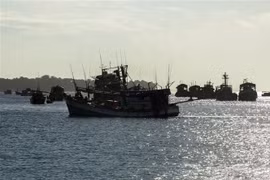Tàu cá trên vùng biển quần đảo Thổ Châu, thành phố Phú Quốc, Kiên Giang. (Ảnh: Hồng Đạt/TTXVN)