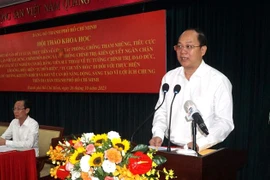 Phó Bí thư Thành ủy Thành phố Hồ Chí Minh Nguyễn Hồ Hải phát biểu tại Hội thảo. (Ảnh: Anh Tuấn/TTXVN)