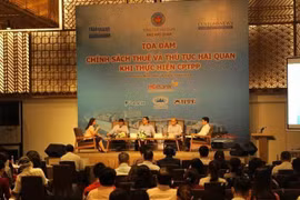 Quang cảnh buổi tọa đàm. (Ảnh: Đinh Hằng/TTXVN)