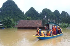 Vùng rỗn lũ Tân Hóa, huyện Minh Hóa, Quảng Bình hồi đầu tháng 9. (Ảnh: Đức Thọ/TTXVN)