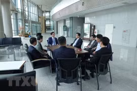 Các quan chức Hàn Quốc và Triều Tiên thảo luận tại thành phố Kaesong năm 2018. (Ảnh: Yonhap/TTXVN)
