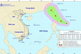 Hướng đi của áp thấp nhiệt đới. (Nguồn: nchmf.gov.vn)