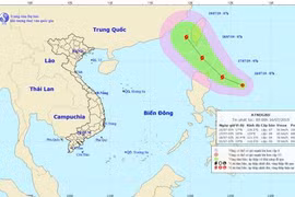 Hướng đi của áp thấp nhiệt đới. (Nguồn: nchmf.gov.vn)