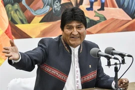Tổng thống Bolivia Evo Morales trong cuộc họp báo tại La Paz ngày 24/10/2019. (Ảnh: AFP/TTXVN)