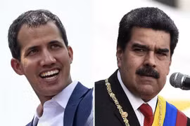 Tổng thống Venezuela Nicolas Maduro (phải) và thủ lĩnh đối lập Juan Guaido (trái). (Ảnh: AFP/TTXVN)