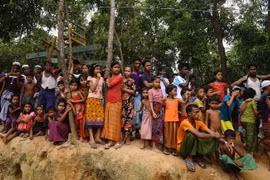 Người tị nạn Rohingya tại trại Kutupalong ở Ukhia, Bangladesh, ngày 25/8/2018. (Ảnh: AFP/TTXVN)