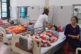Các nạn nhân được điều trị tại Bệnh viện đa khoa tỉnh Nam Định. (Ảnh: Công Luật/TTXVN)