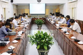 Quang cảnh buổi làm việc. (Ảnh: Hồng Giang/TTXVN)