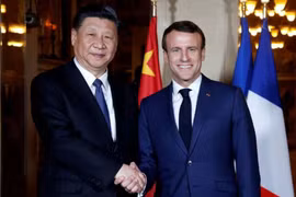 Tổng thống Pháp Emmanuel Macron và Chủ tịch Trung Quốc Tập Cận Bình. (Nguồn: AFP)
