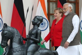 Thủ tướng Đức Angela Merkel và người đồng cấp Ấn Độ Narendra Modi. (Nguồn: Reuters)