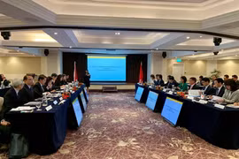 Quang cảnh Hội nghị cấp Bộ trưởng lần thứ 14 về Kết nối kinh tế Việt Nam-Singapore ngày 13/3, tại Singapore. (Ảnh: Mỹ Bình/Vietnam+)