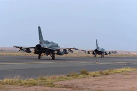 Máy bay tại một căn cứ không quân của Saudi Arabia ở Yemen. (Ảnh: AFP/TTXVN)