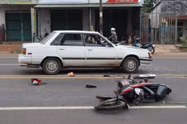 Hiện trường vụ tai nạn. (Ảnh: Đậu Tất Thành/TTXVN)