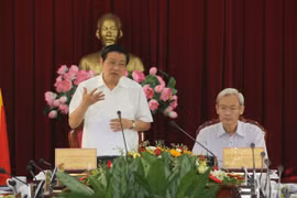 Bí thư Trung ương Đảng, Trưởng Ban Nội chính Trung ương Phan Đình Trạc phát biểu tại buổi làm việc với Ban Thường vụ Tỉnh ủy Đồng Nai. (Ảnh: Sỹ Tuyên/TTXVN)