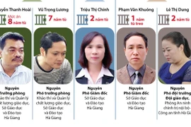 [Infographics] Tuyên án sơ thẩm vụ án gian lận điểm thi tại Hà Giang