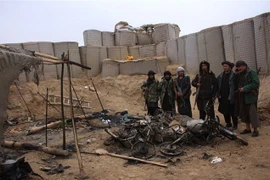 Hiện trường vụ tấn công do phiến quân Taliban tiến hành tại làng Bodana Qala, tỉnh Balkh, Afghanistan, ngày 29/1. (Ảnh: THX/TTXVN)