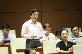 Đại biểu Quốc hội thành phố Hải Phòng Bùi Thanh Tùng phát biểu ý kiến. (Ảnh: Doãn Tấn/TTXVN)