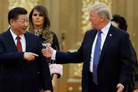 Chủ tịch Tập Cận Bình và Tổng thống Mỹ Donald Trump trong cuộc gặp hồi tháng 9/2017. (Nguồn: Reuters)