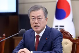 Tổng thống Hàn Quốc Moon Jae-in phát biểu trong cuộc họp tại Seoul, ngày 28/1/2019. (Ảnh: Yonhap/TTXVN)