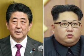 Thủ tướng Nhật Bản Shizo Abe (trái) và nhà lãnh đạo Triều Tiên Kim Jong-un. (Ảnh: Kyodo/TTXVN)