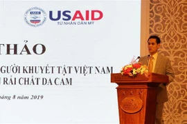 Ông Nhân Thành Công, Chánh Văn phòng 701 phát biểu tại hội thảo. (Ảnh: Công Phong/TTXVN)
